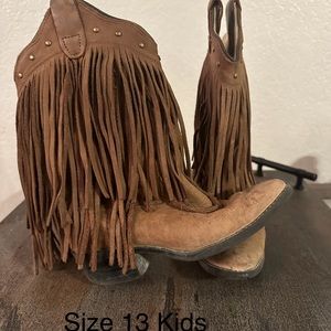 Size 13 girls fringe boots.